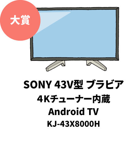 SONY 43V型 ブラビア ４Kチューナー内蔵Android TV KJ-43X8000H